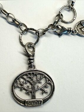 Silpada Sterling Silver Family Tree Charm Pendant Lobster Clasp